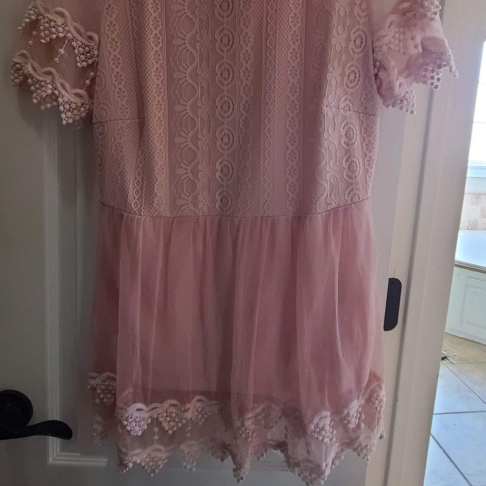 Blush lace shirt